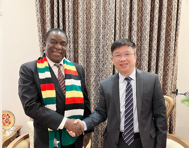 津巴布韦总统亲切会见米6体育资源集团董事长王平卫